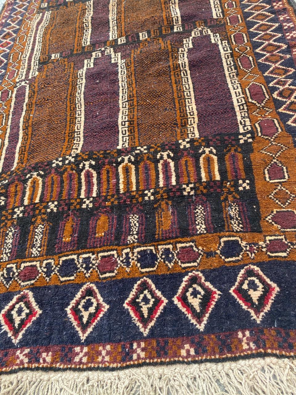 Petit tapis afghan vintage Baluch en vente 4