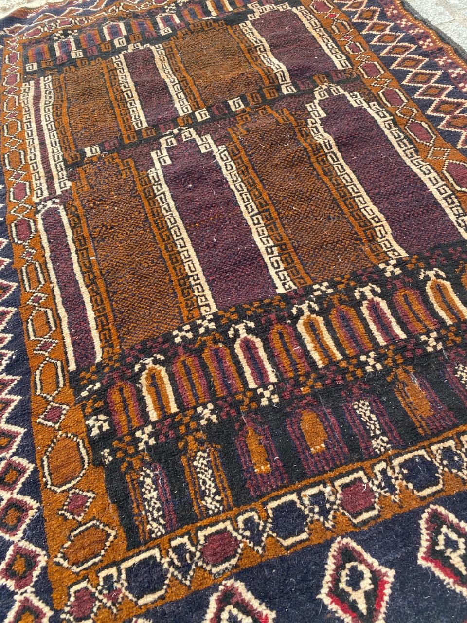 Petit tapis afghan vintage Baluch en vente 5
