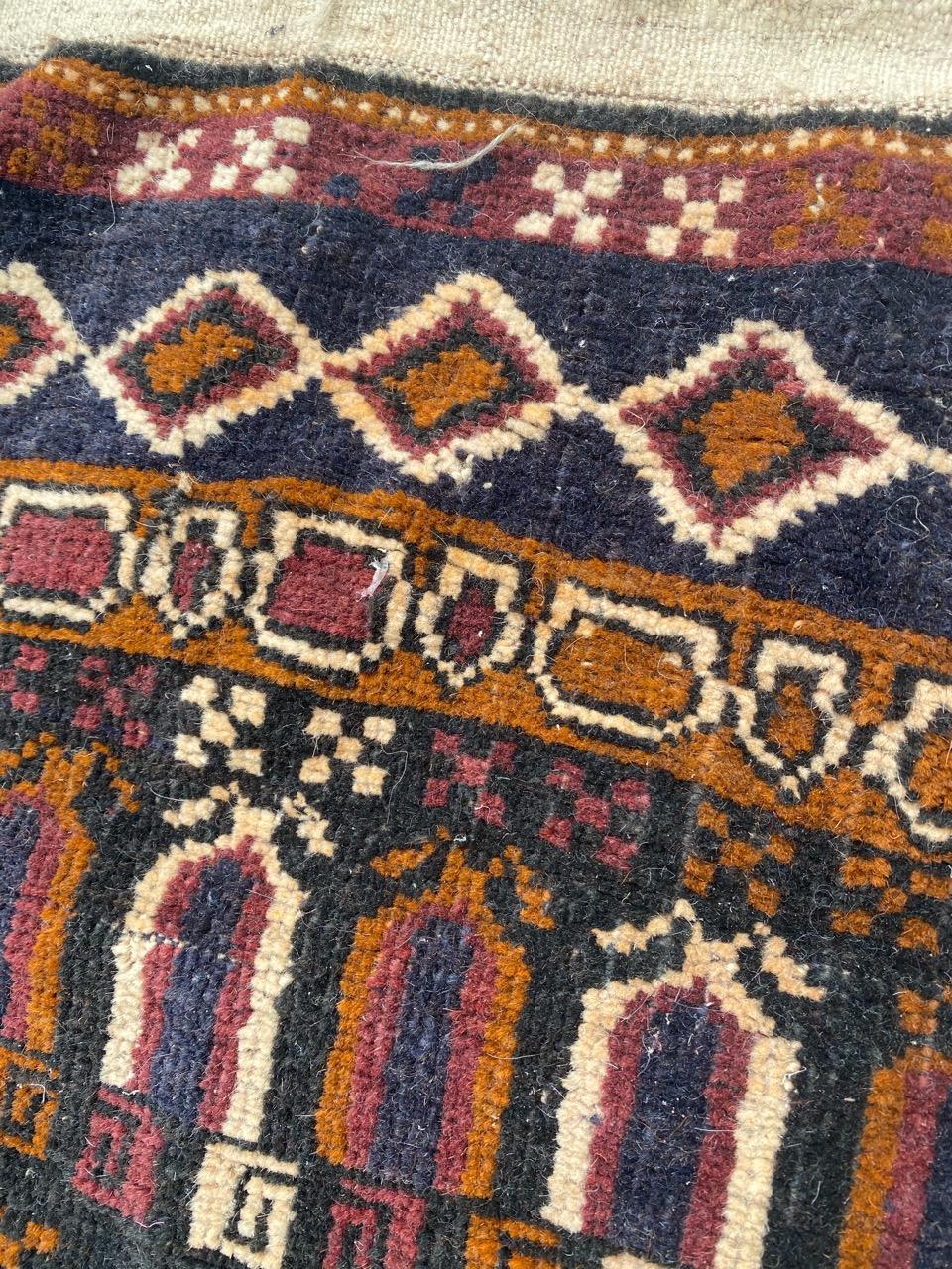 Petit tapis afghan vintage Baluch en vente 9