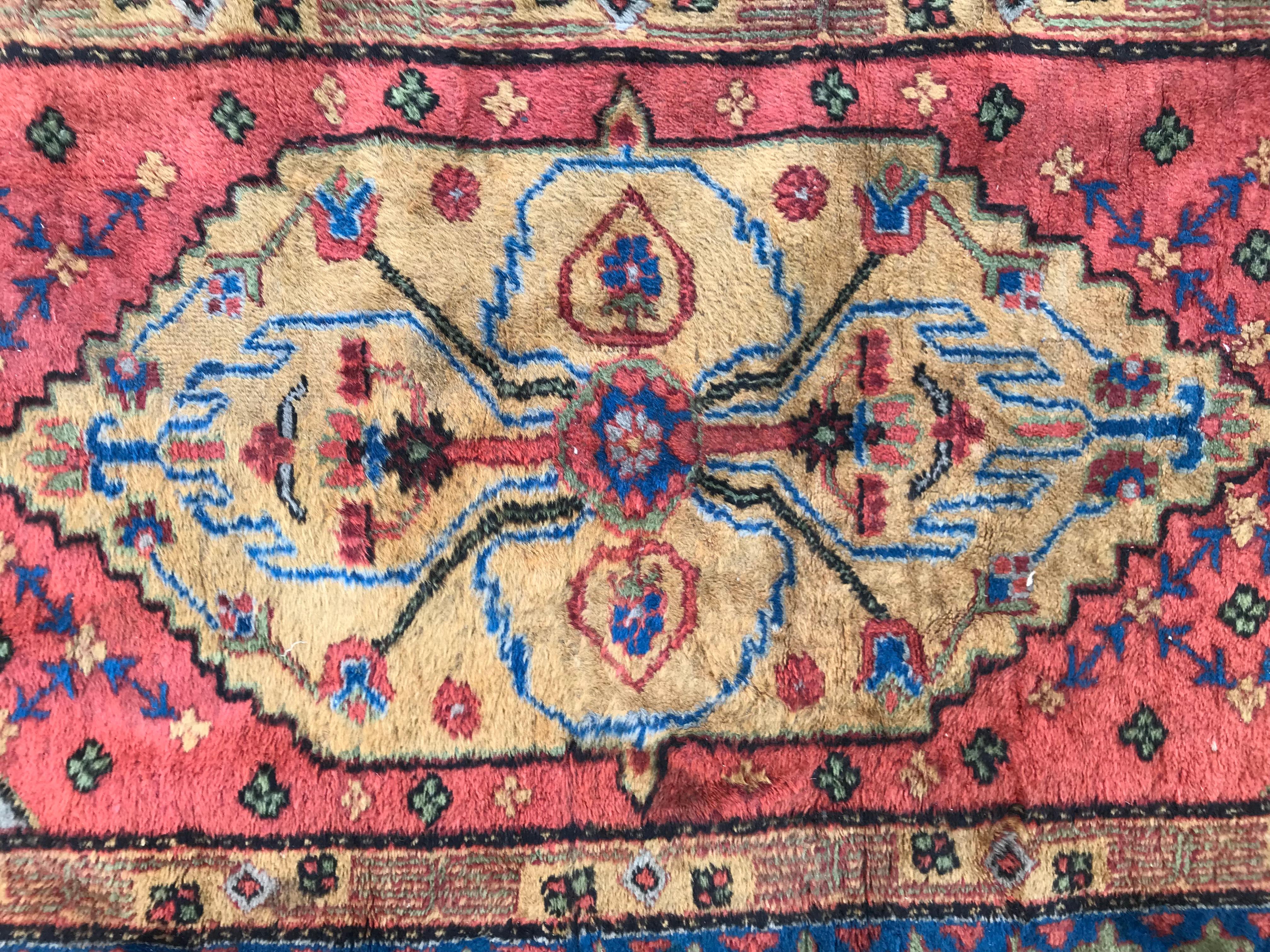 Little Vintage Sinkiang Rug, Antique Persian Style Rugs, 20th Century Carpets 4