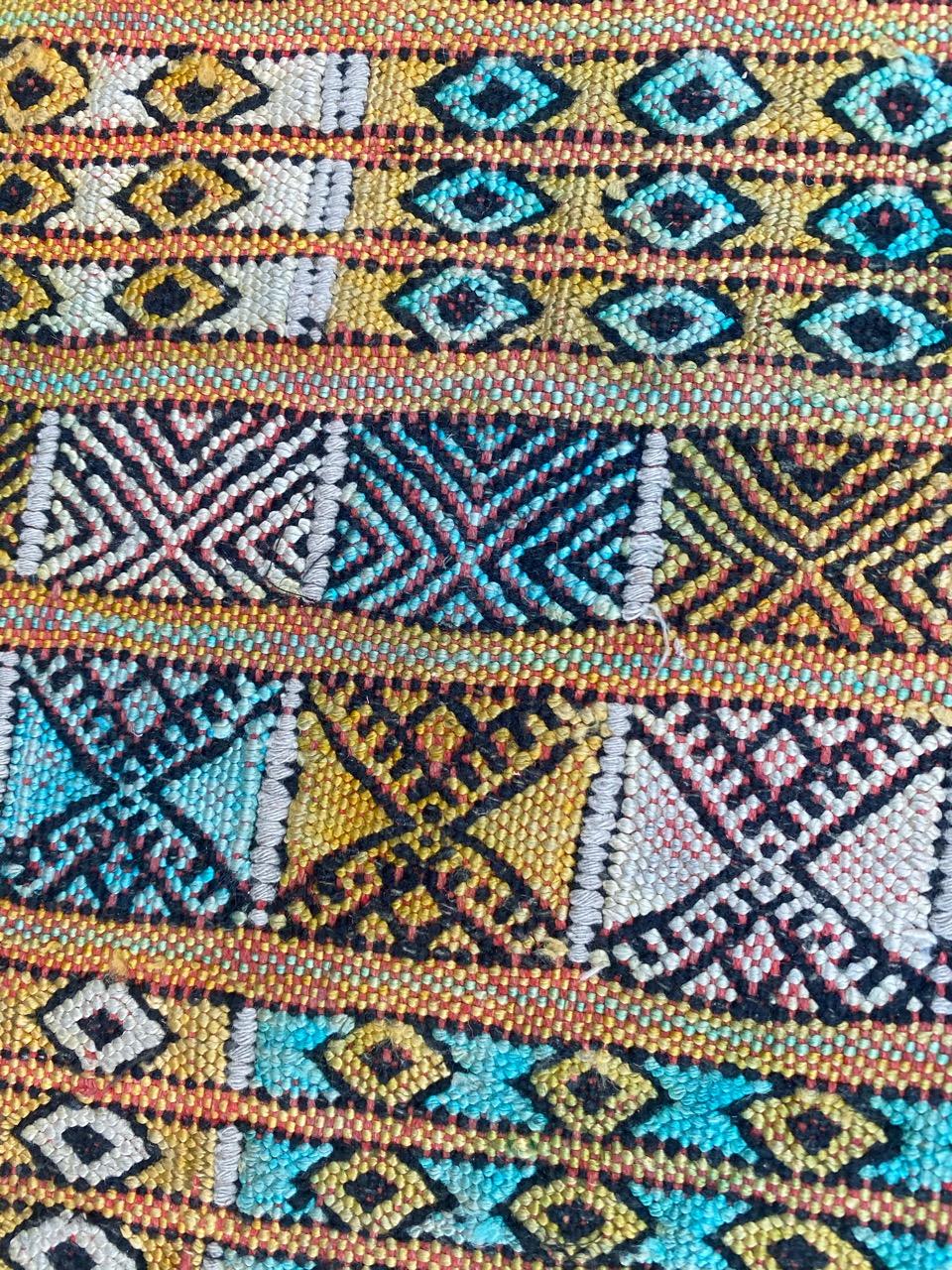 Bobyrug’s Little Vintage Tribal Moroccan Woven Rug For Sale 3