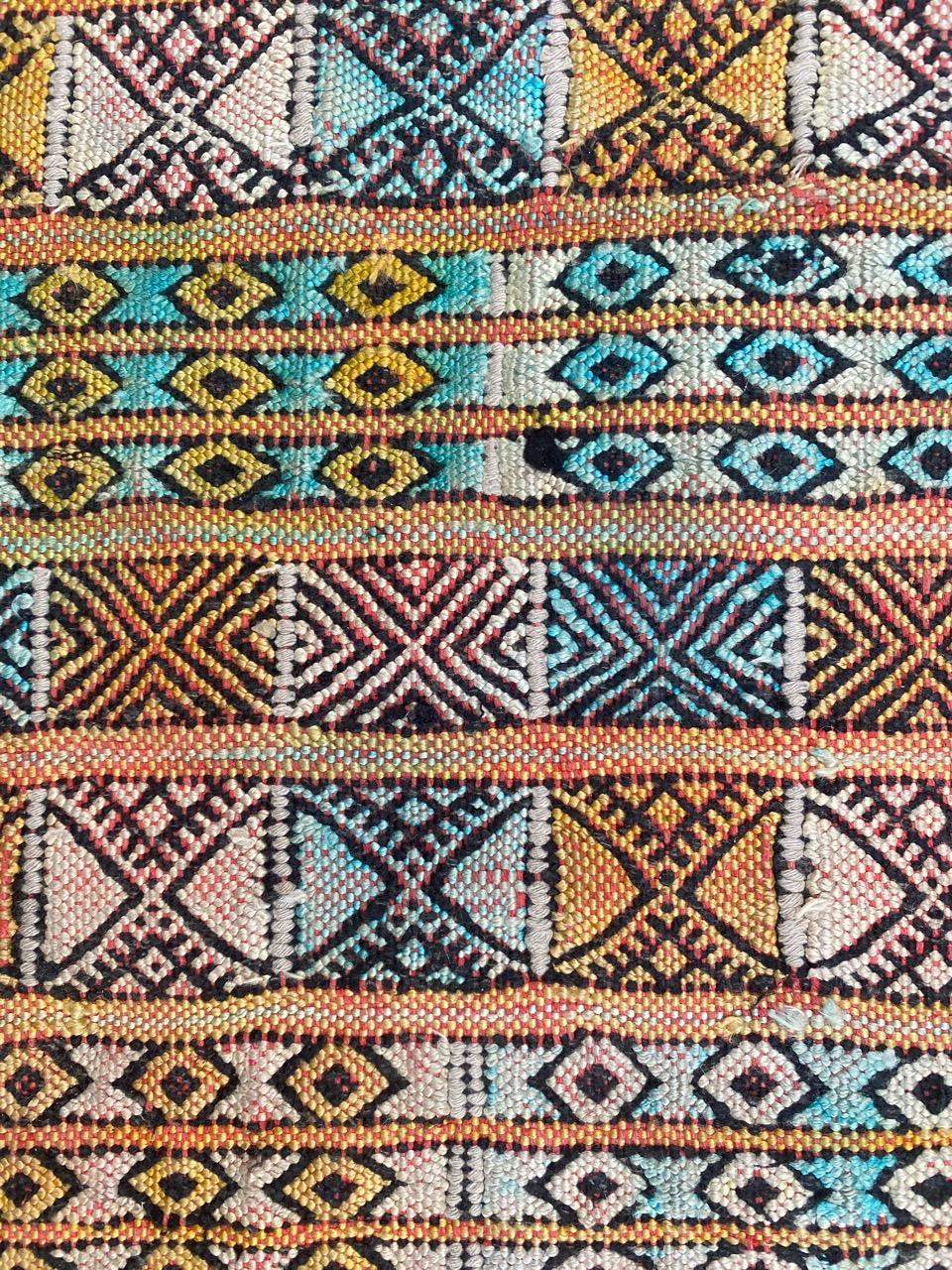 Bobyrug’s Little Vintage Tribal Moroccan Woven Rug For Sale 4