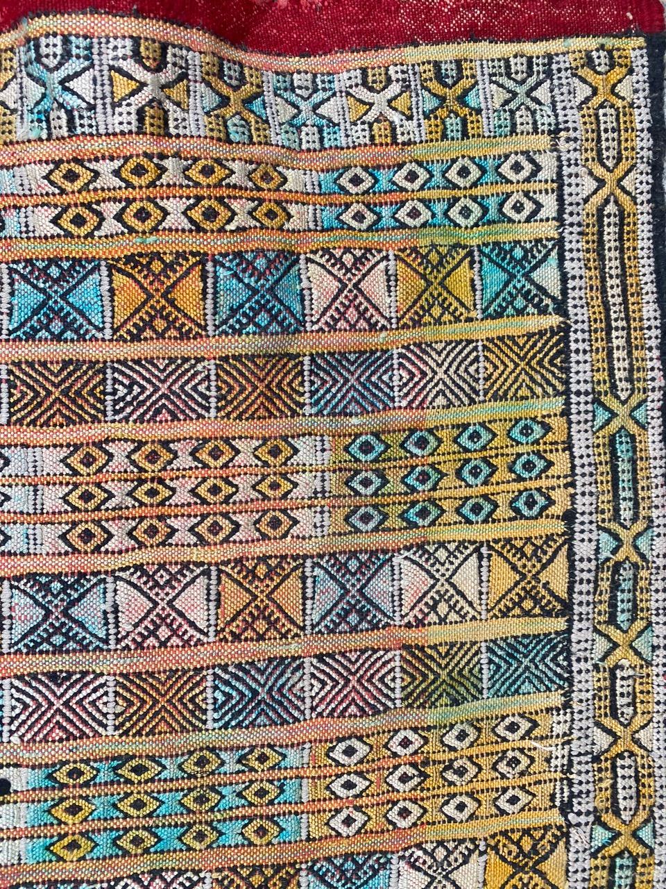 Bobyrug’s Little Vintage Tribal Moroccan Woven Rug For Sale 8