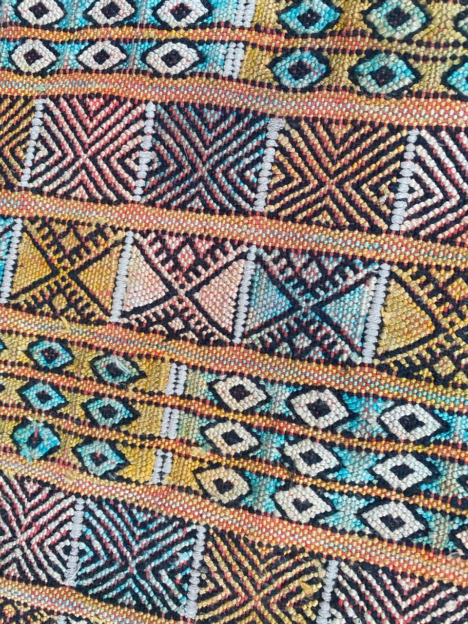 Hand-Woven Bobyrug’s Little Vintage Tribal Moroccan Woven Rug For Sale