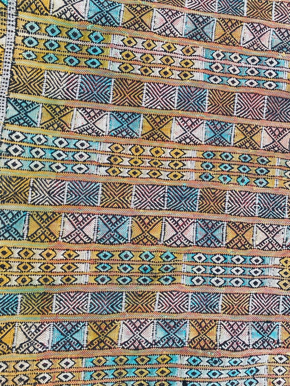 Silk Bobyrug’s Little Vintage Tribal Moroccan Woven Rug For Sale