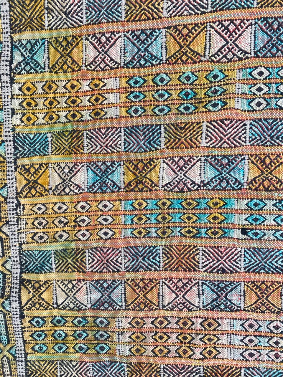 Bobyrug’s Little Vintage Tribal Moroccan Woven Rug For Sale 1