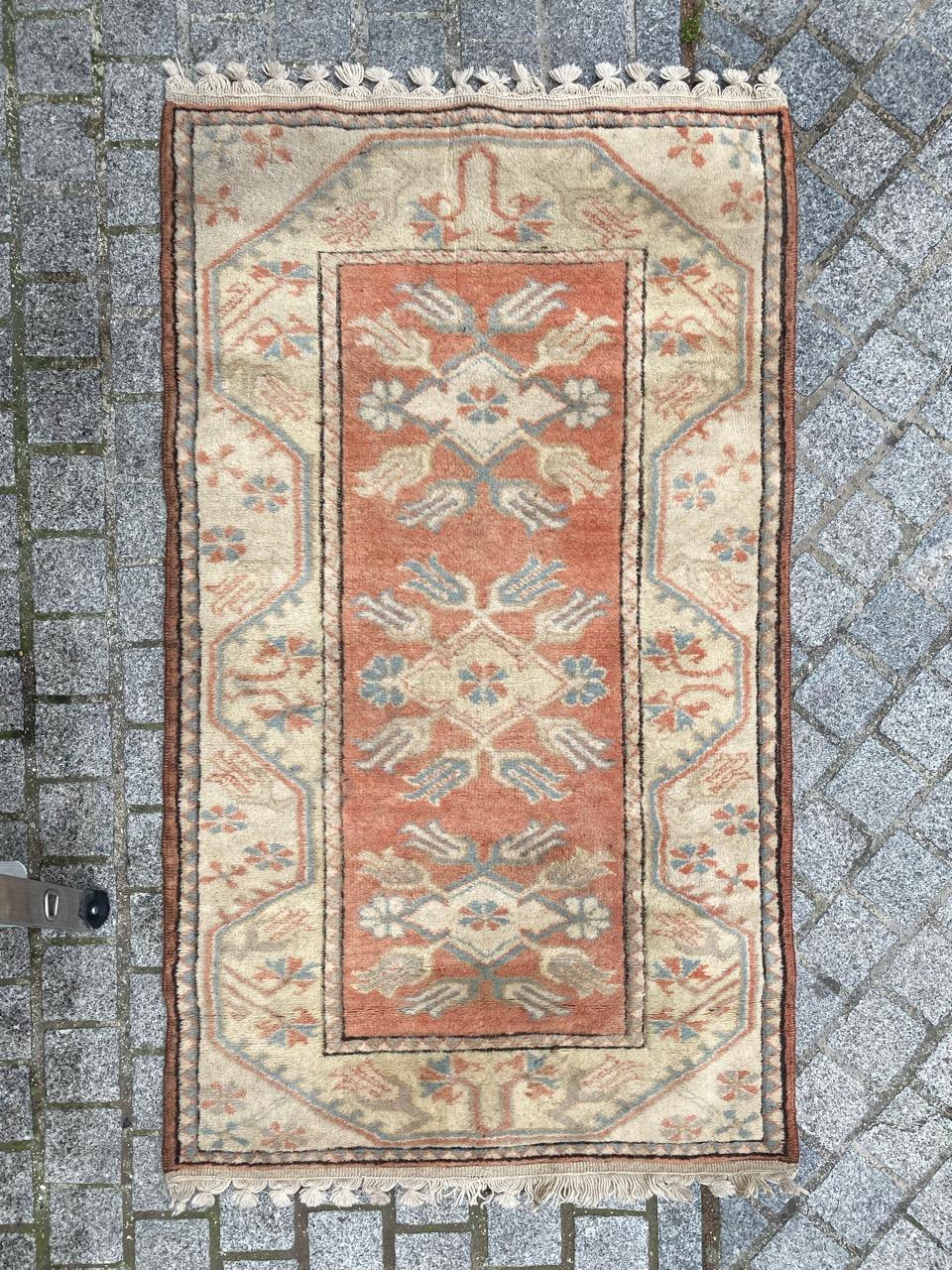 Bobyrug’s Little vintage Turkish Kars rug  For Sale 9