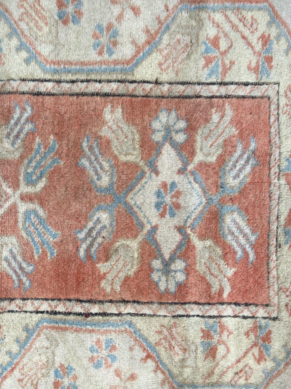 Hand-Knotted Bobyrug’s Little vintage Turkish Kars rug  For Sale