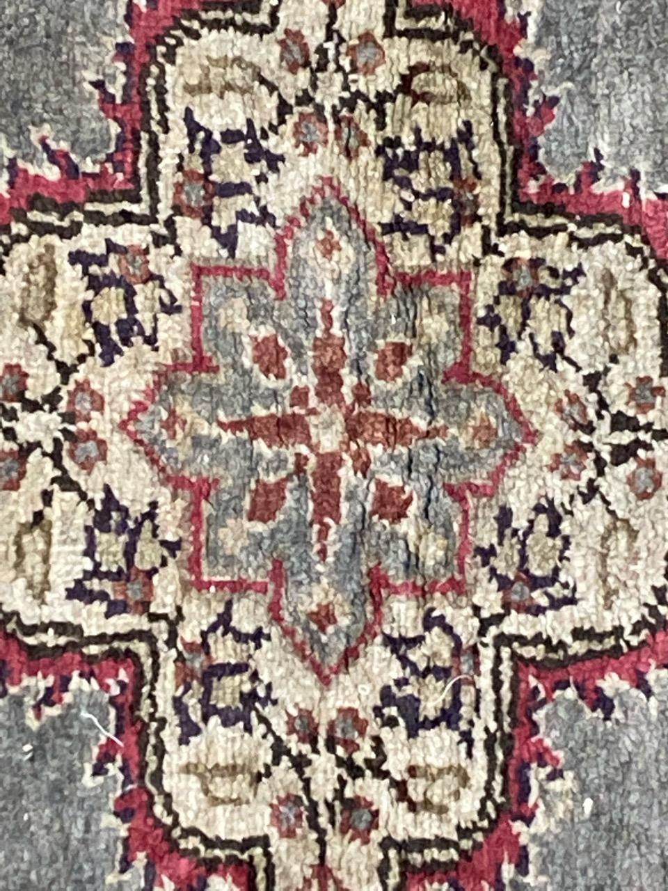 20th Century Bobyrug’s Little Vintage Turkish Kayseri Silk and Cotton Rug For Sale