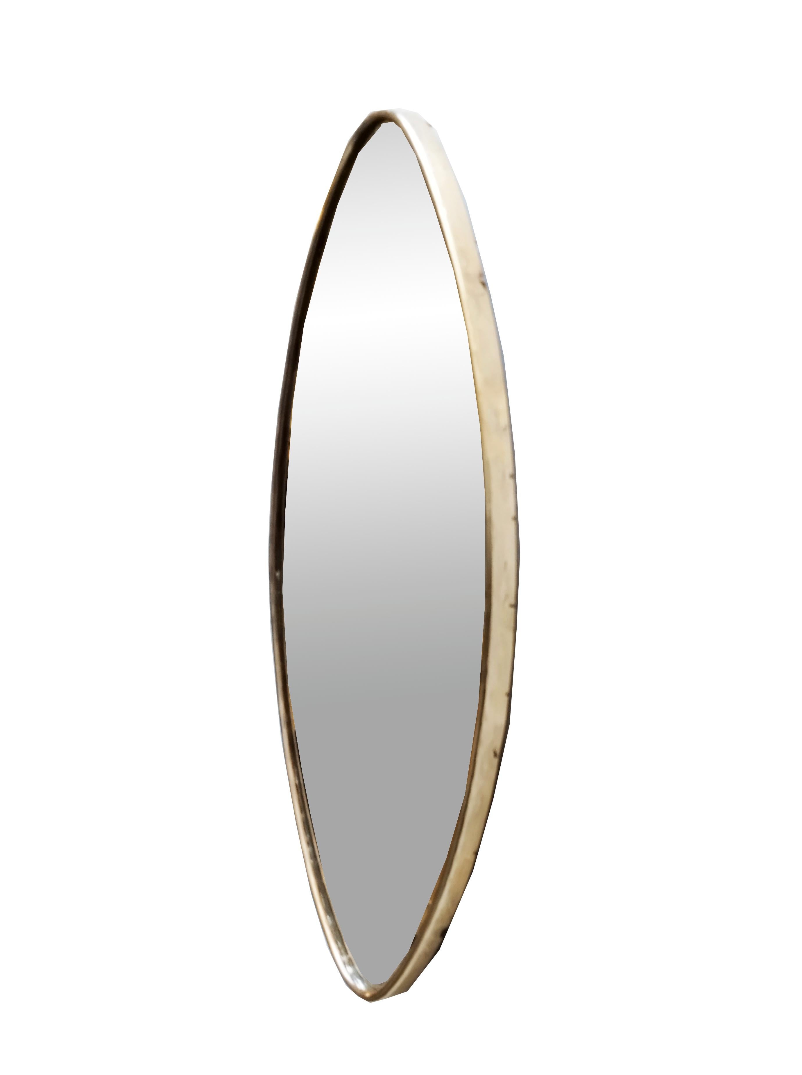 Small brass, glass and wood wall mirror, Italian production from the 1950s.
Good condition with slight signs of time.