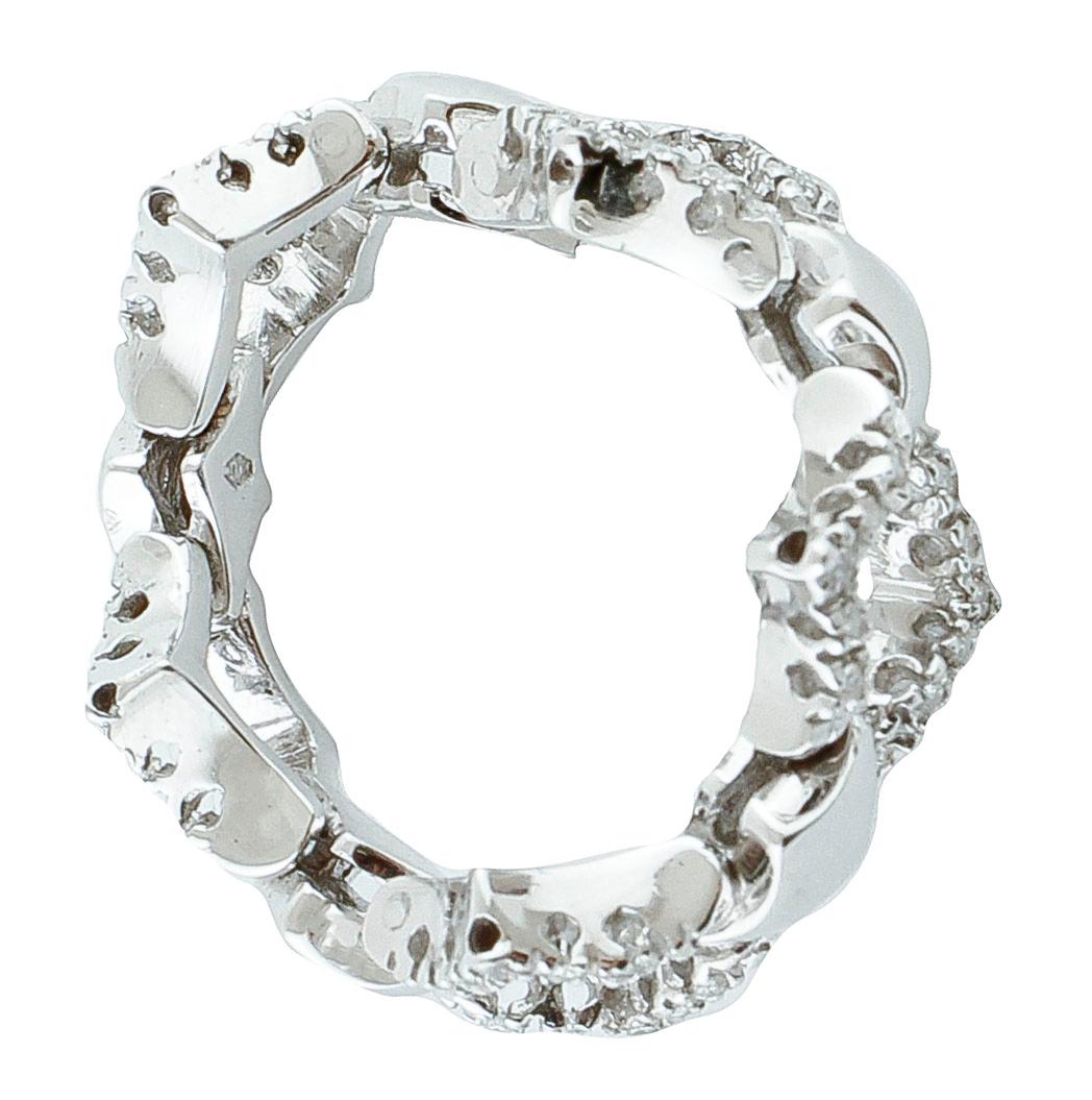 Bague de style mode en or blanc 18 carats et petits diamants blancs Bon état - En vente à Marcianise, Marcianise (CE)