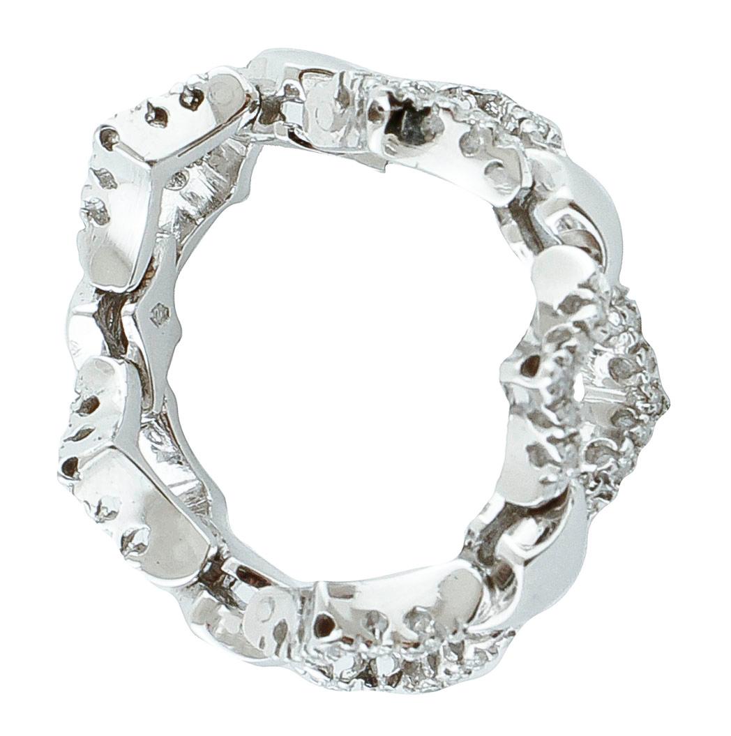 Piccoli diamanti bianchi, anello stile moda in oro bianco 18 carati In condizioni buone in vendita a Marcianise, Marcianise (CE)