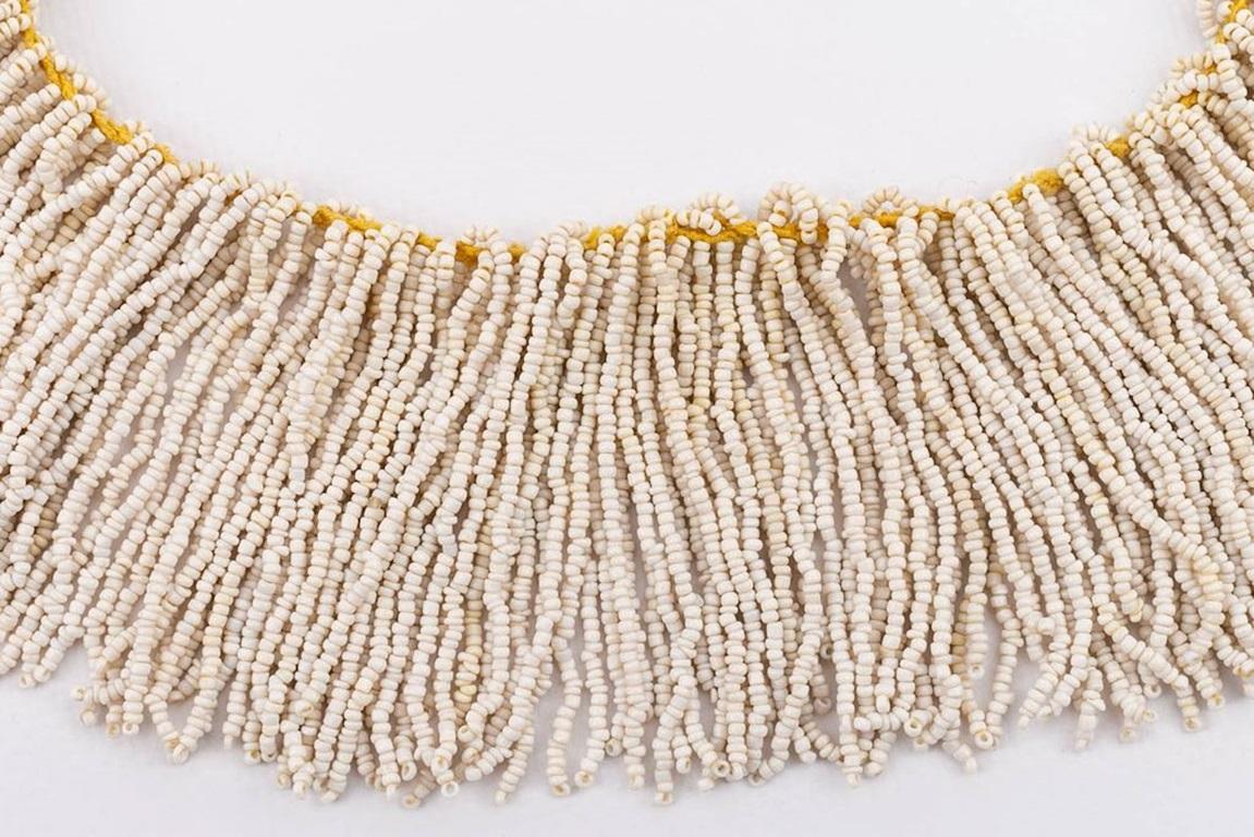 Women's Little White Glass Beads Forming Fringes, 1925 For Sale