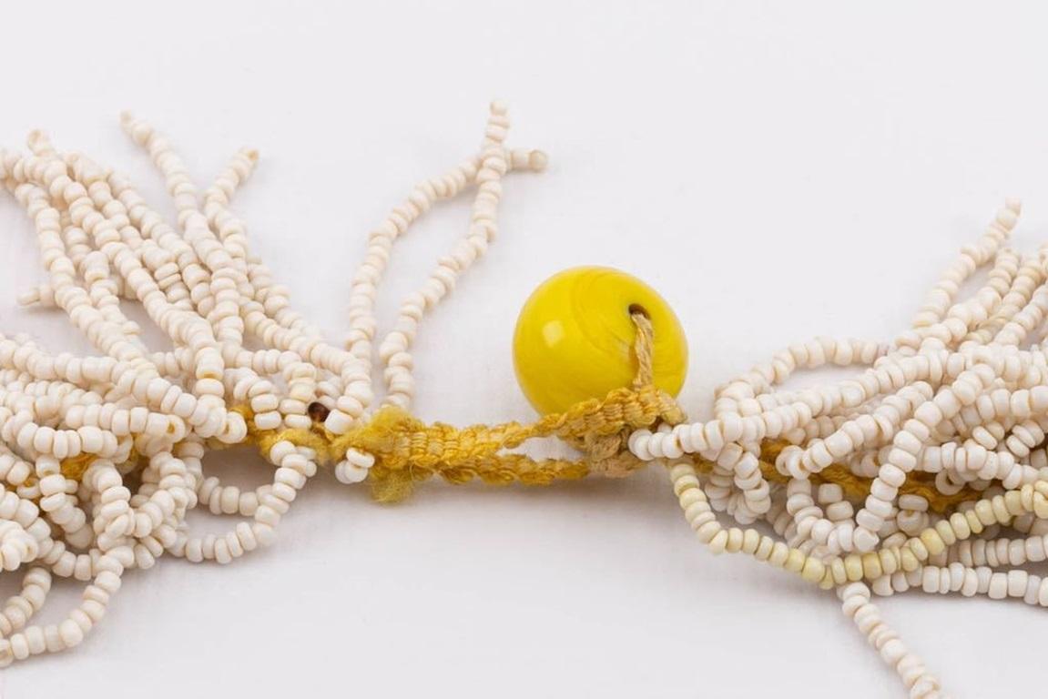 Little White Glass Beads Forming Fringes, 1925 For Sale 1