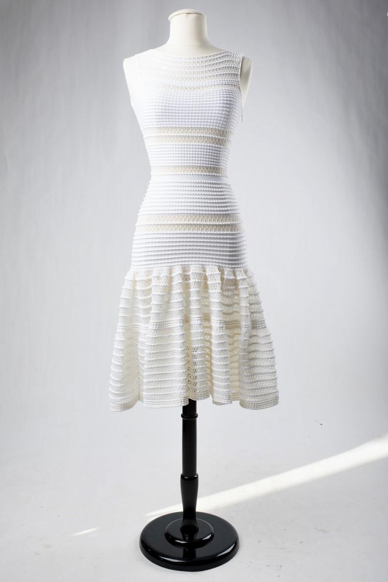 Little White Mini Dress in Stretch by Azzedine Alaïa Circa 2000 1