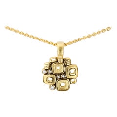 “Little Windows” Diamond and Gold Pendant and Gold Chain