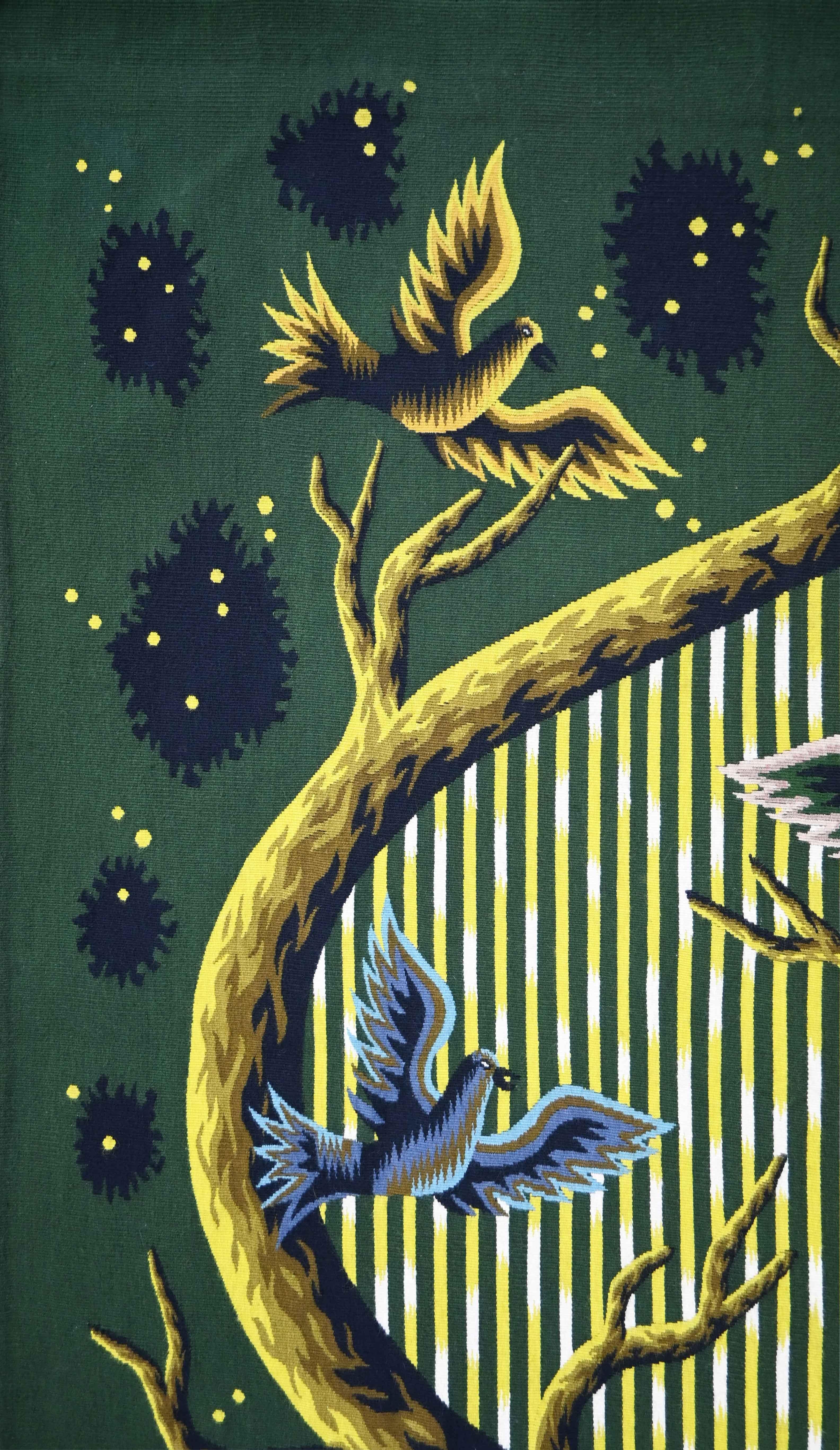 Artist: Charles Marcel Jean Picart Le Doux
Era: 20th century
Style: 1950s-1960s design
Condition: Perfect condition
Material: Wool
Width: 125 cm
Height: 162 cm
Depth: 0.5 cm

In keeping with tradition, this magnificent tapestry has undergone a