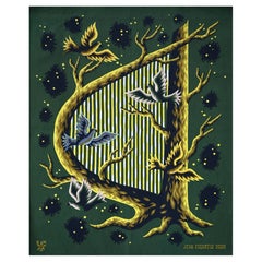 Little Wood Harp, Jean Picart Le Doux - French Aubusson Maison Berthaut - N 1536