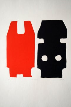 "LITWISTO" Original Bauhaus Artist Linocut Print, Signed Werner Graeff