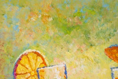 Huile sur toile impressionniste d'origine de Liu BingHui « Beverage 2 ».