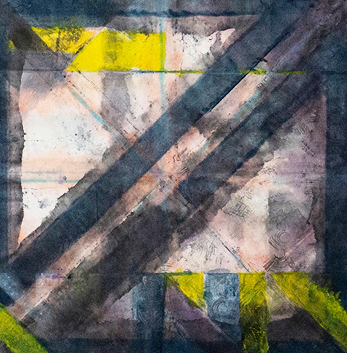 Astrazione geometrica contemporanea- Pittura a tecnica mista-407208102 - Abstract Painting Grigio di Liu Gang 