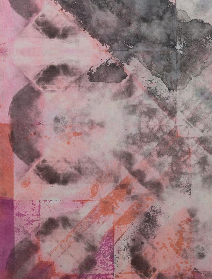 Abstracción geométrica contemporánea - Pintura en técnica mixta-411010202 - Abstract Painting Gris de Liu Gang 