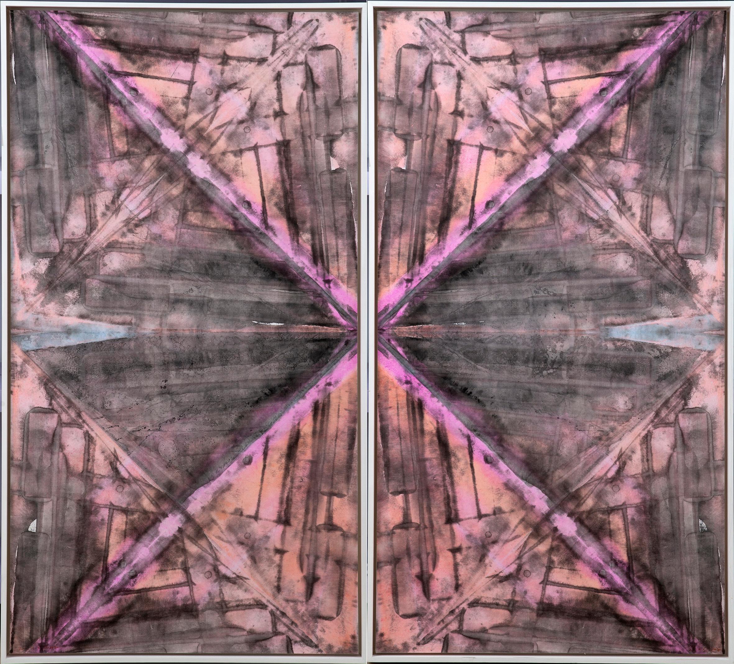 Abstracción geométrica contemporánea - Pintura mixta-421509102