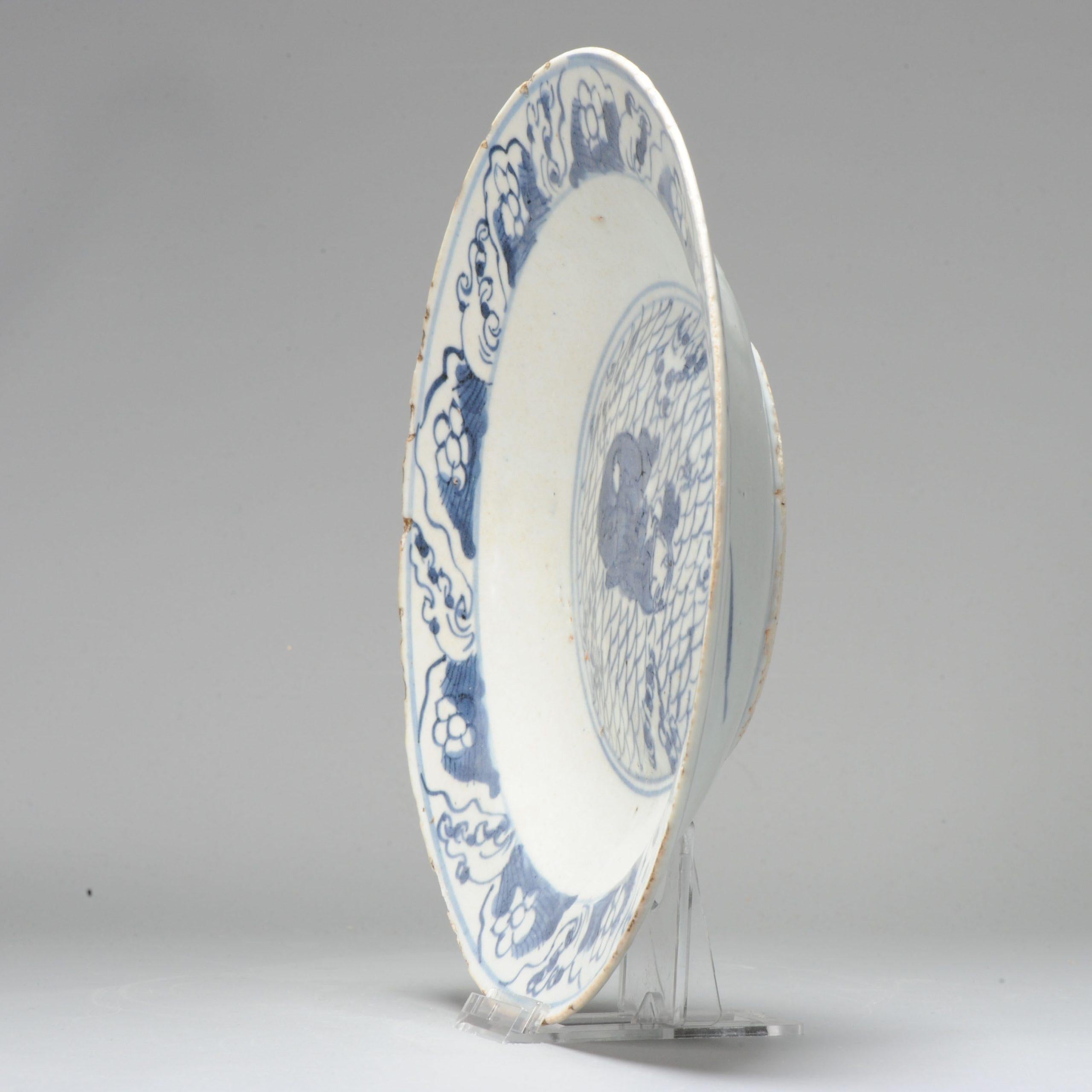 Beautiful dish in blue and white. This is a Jingdezhen made dish made for the Japanese market. Kosometsuke. Central scene of Liu Hai and the toad.

No mark

Additional information:
Material: Porcelain & Pottery
Color: Blue & White
Region of Origin: