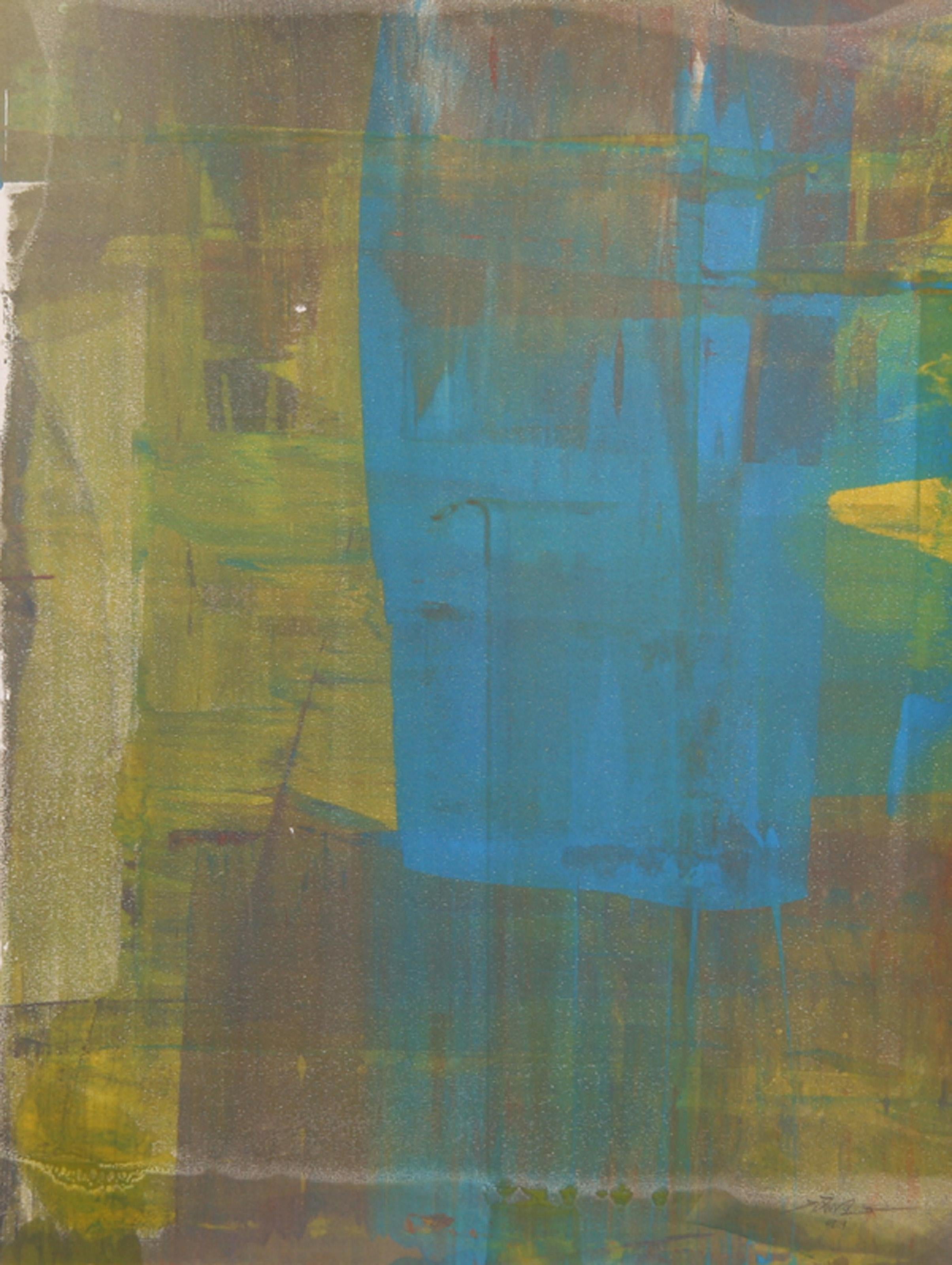 III, Abstract Expressionist Monoprint by Liu Jian