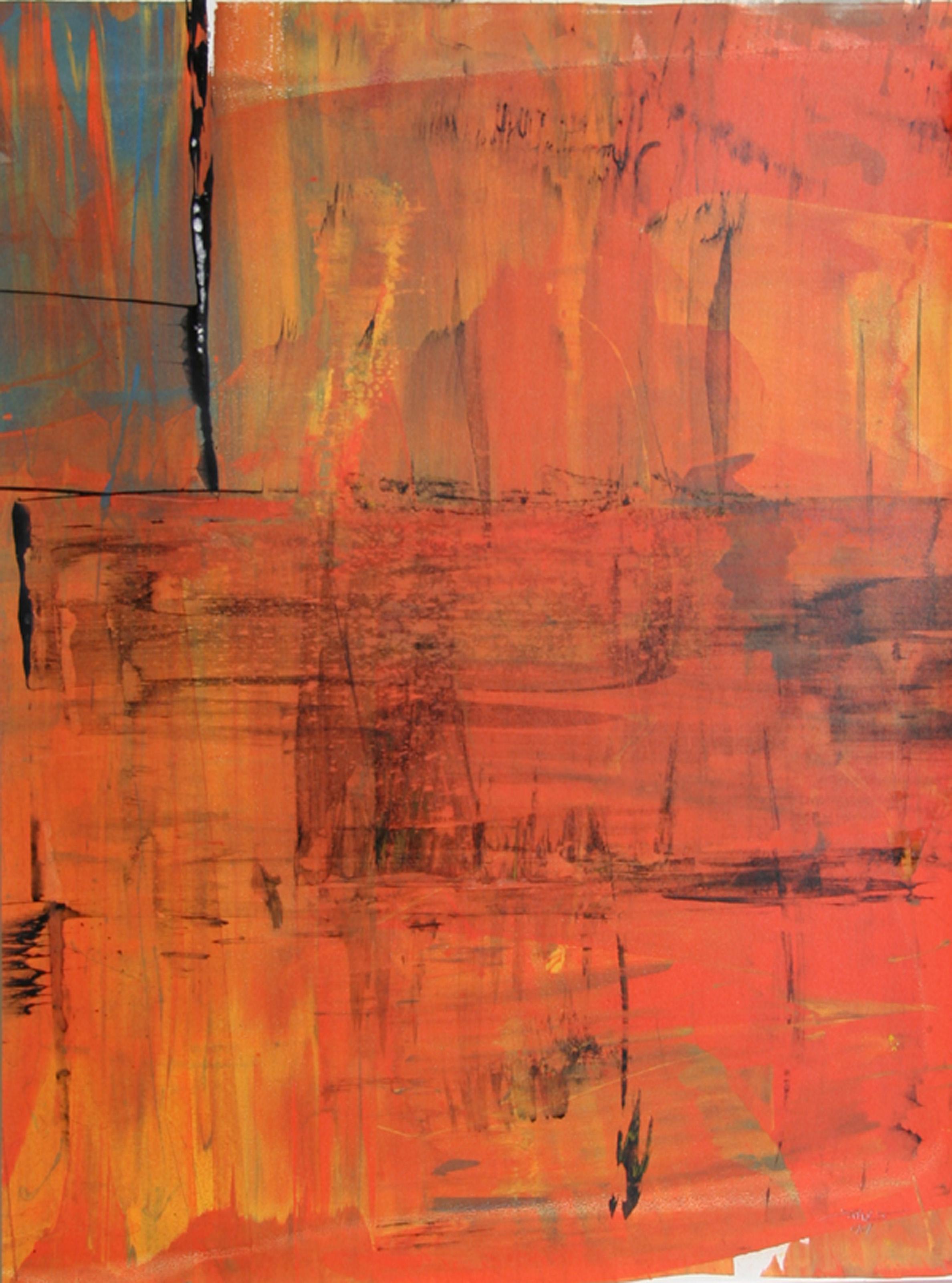 L, Monoprint expressionniste abstrait de Liu Jian