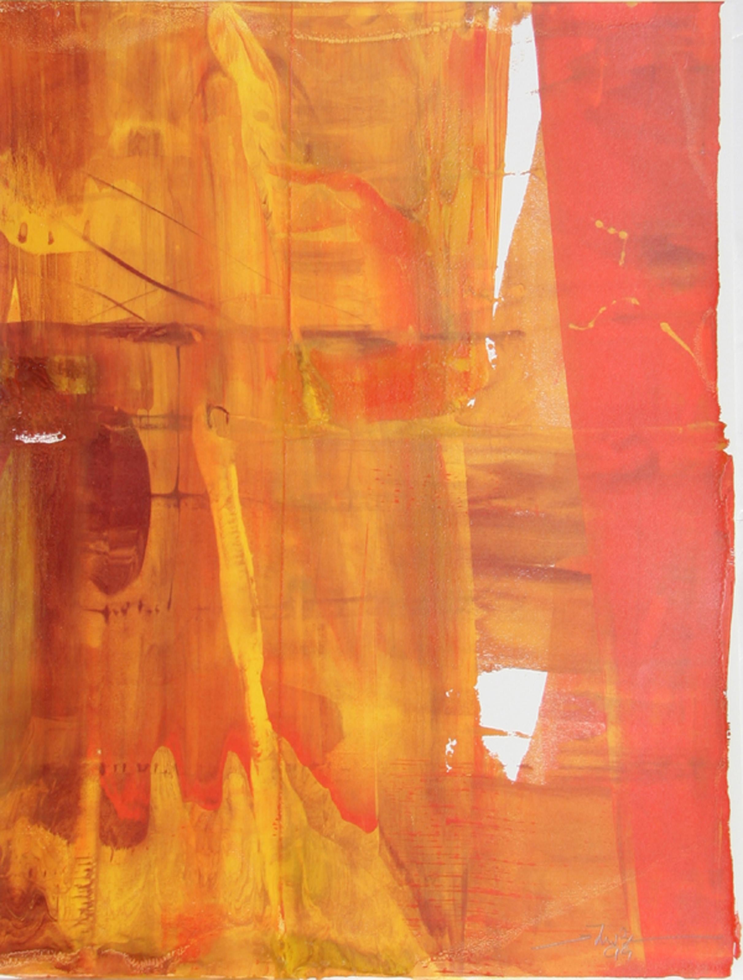 Liu Jian, Chinese (1961 - ) - LXII, Jahr:  1999, Medium:  Monoprint, signiert und datiert mit Bleistift, Größe:  25  x 19 in. (63.5  x 48,26 cm), Beschreibung:  Ein abstrakt-expressionistischer Monodruck auf Papier des chinesisch-kanadischen