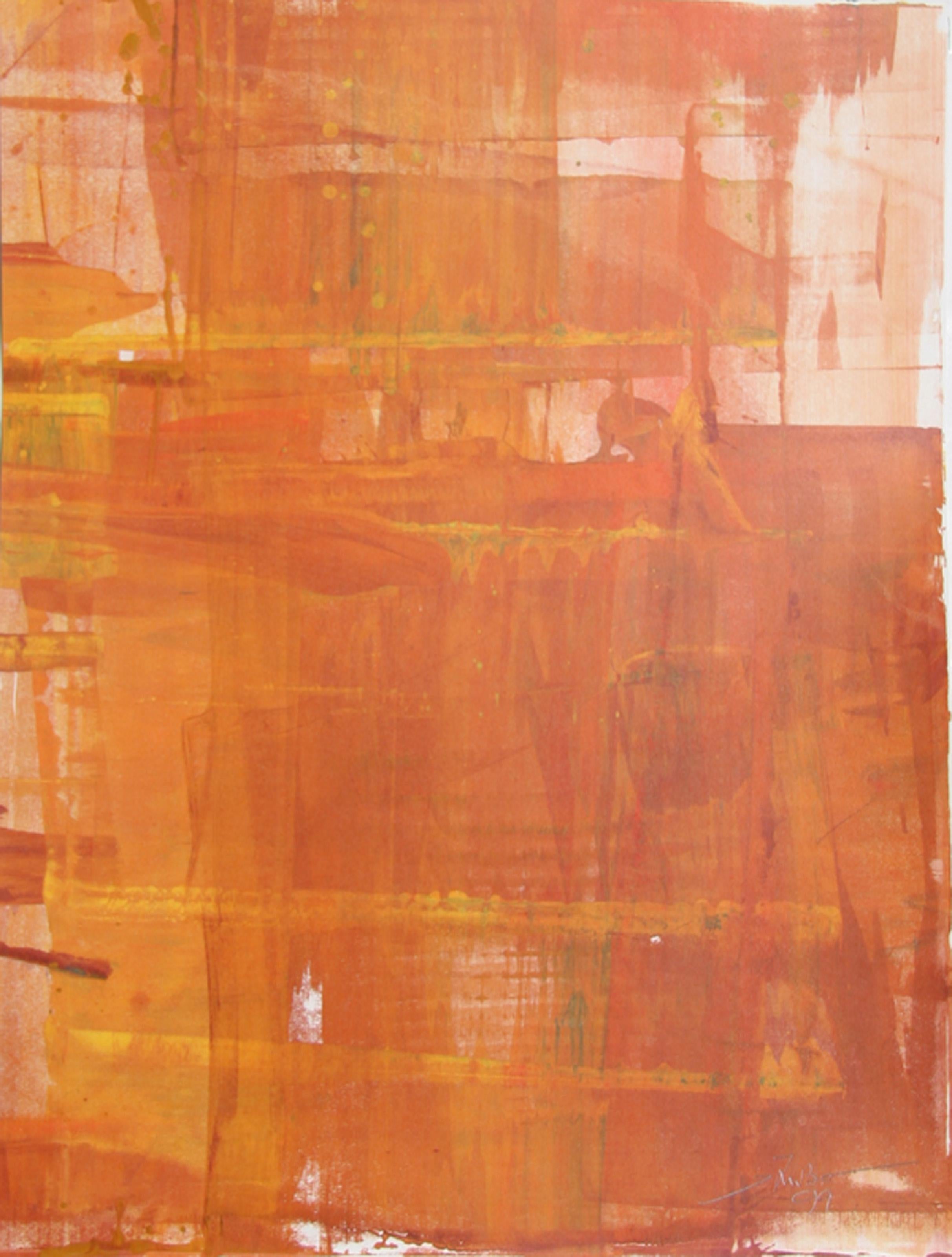 LXXXVII, Abstract Expressionist Monoprint by Liu Jian