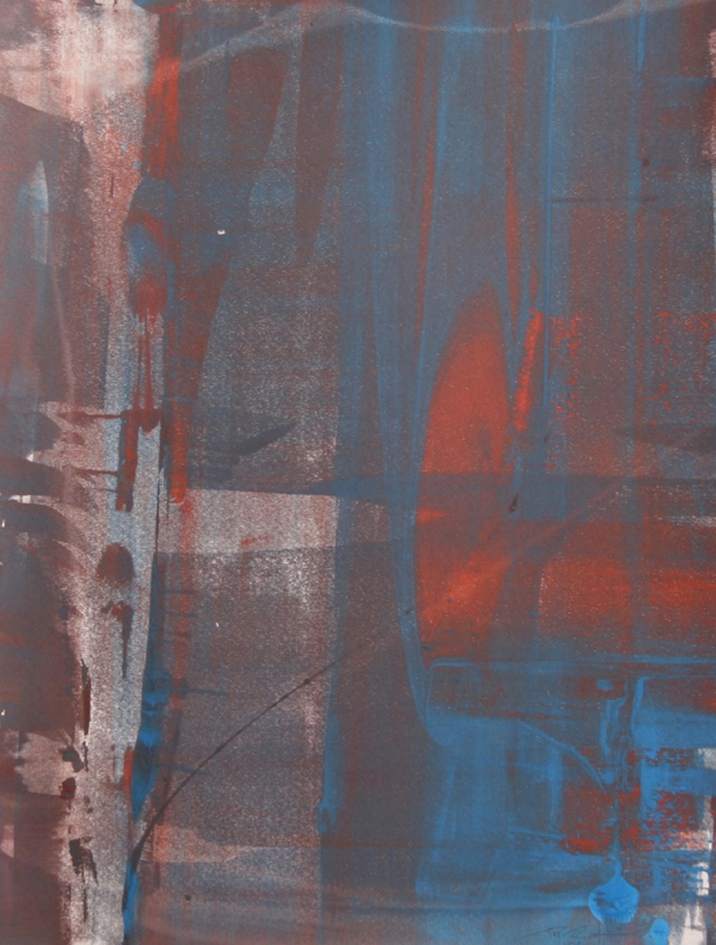 VI, Abstract Expressionist Monoprint by Liu Jian