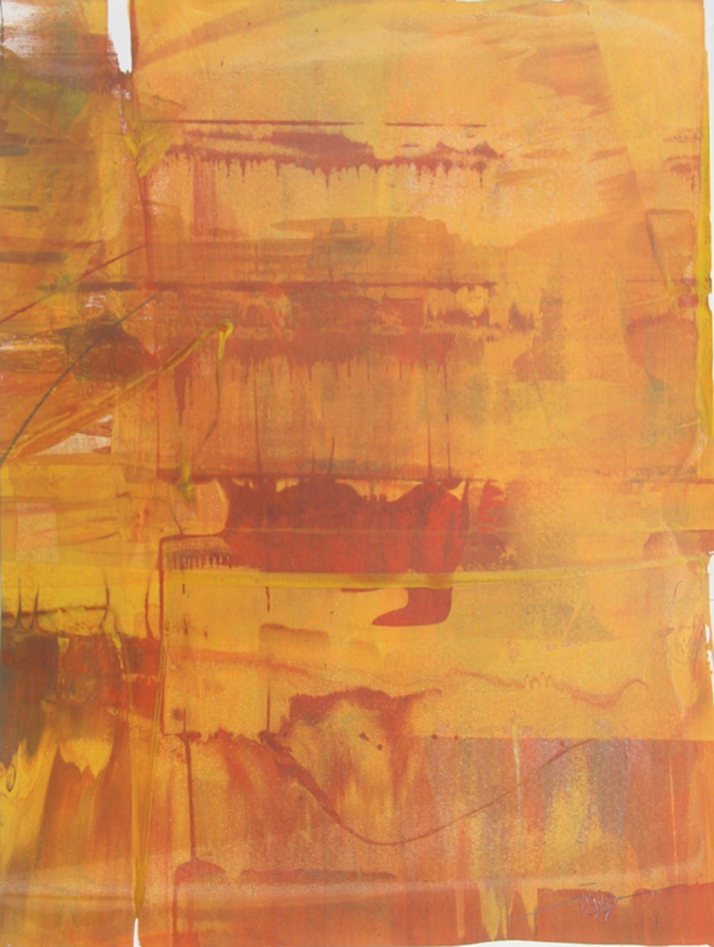 XCV, Abstract Expressionist Monoprint by Liu Jian