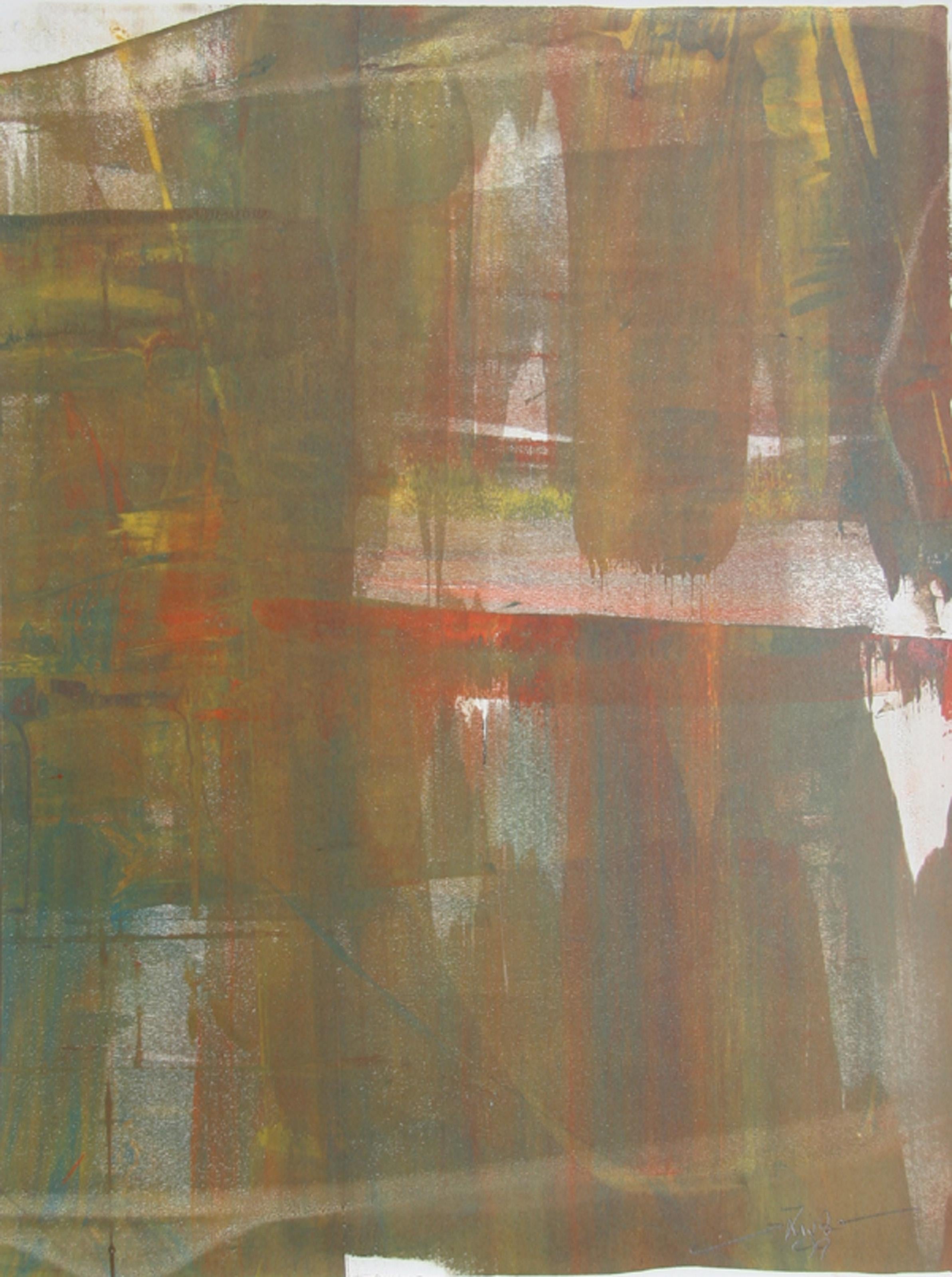 XCVI, Abstract Expressionist Monoprint by Liu Jian