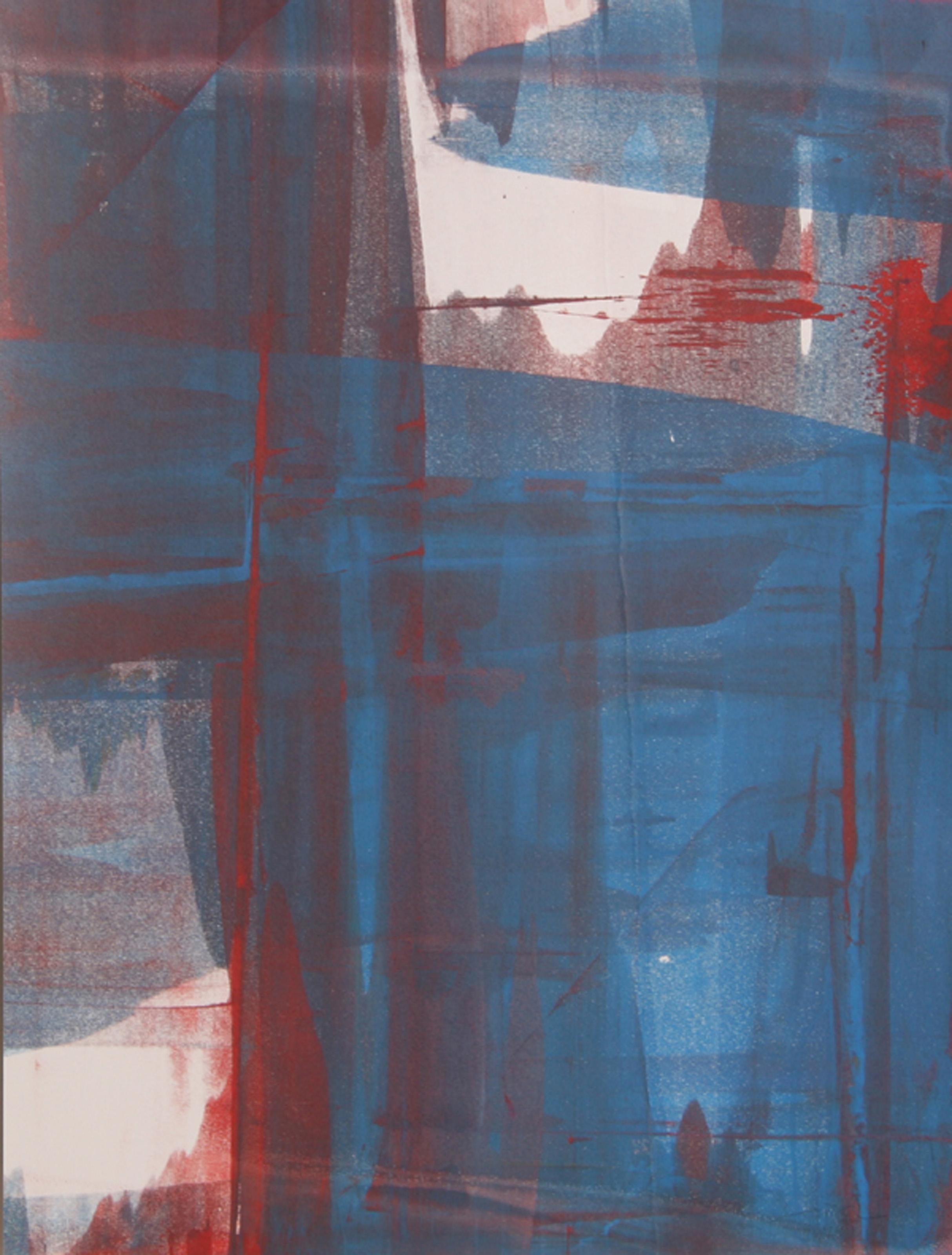 XIX, Abstract Expressionist Monoprint by Liu Jian