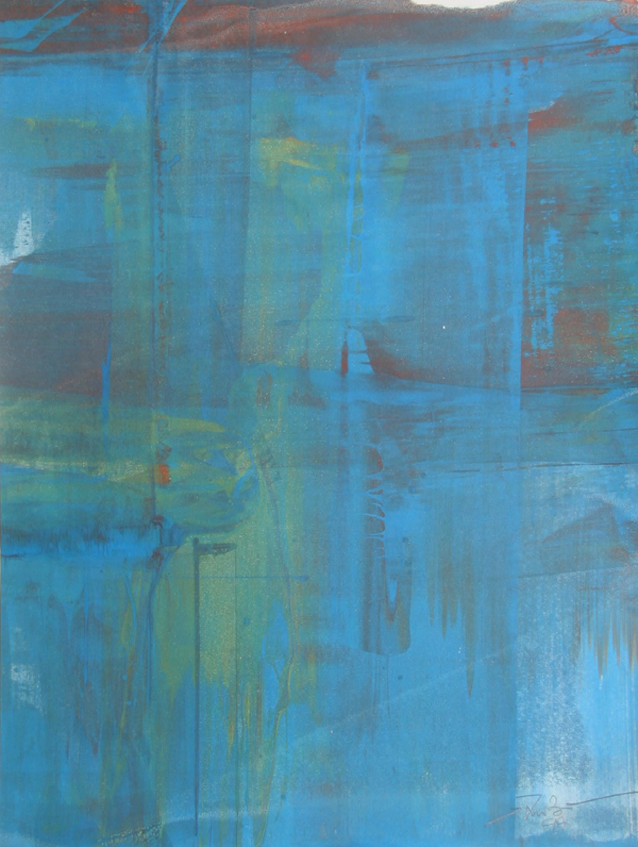 XLV, Abstract Expressionist Monoprint by Liu Jian