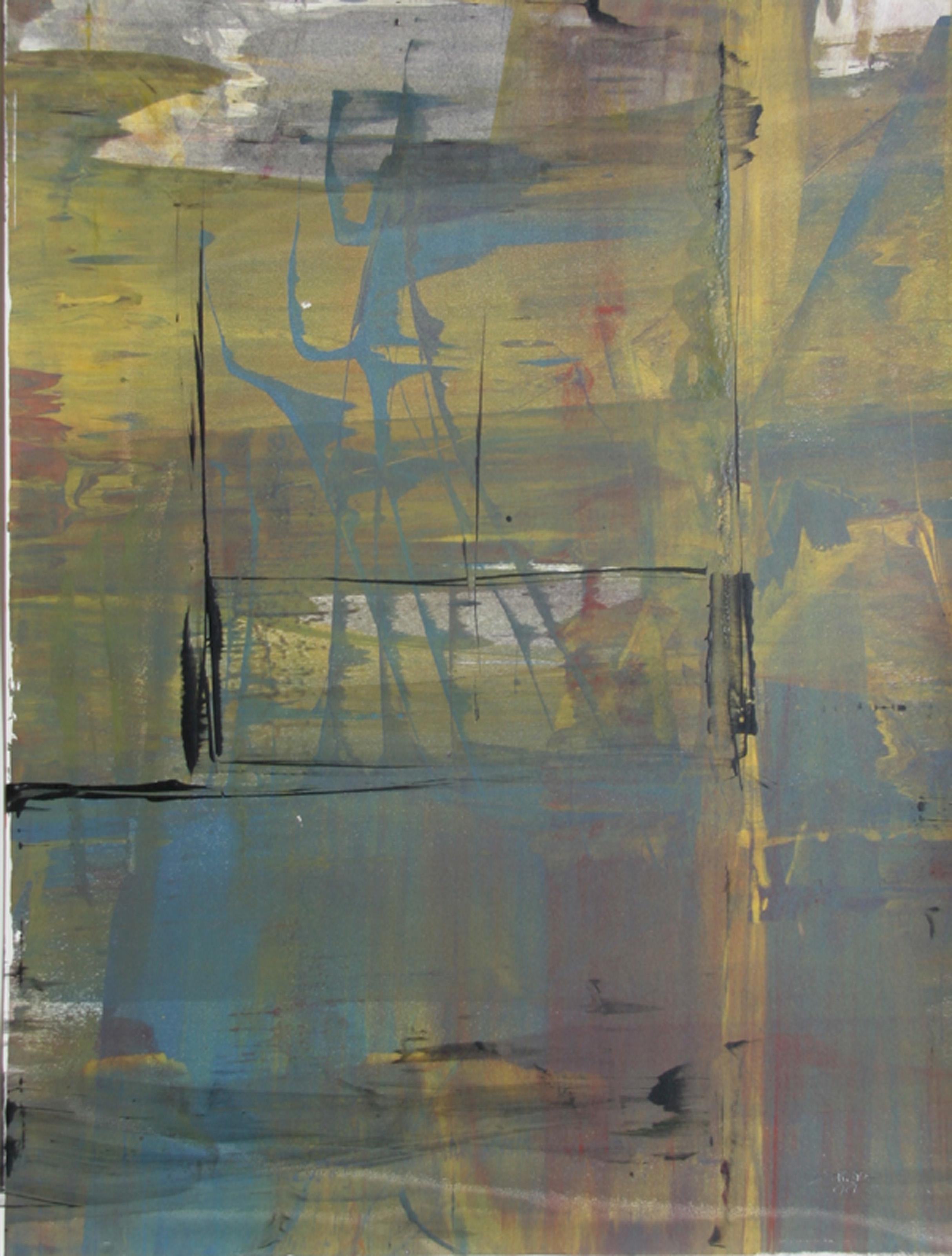 XLVI, Abstract Expressionist Monoprint by Liu Jian