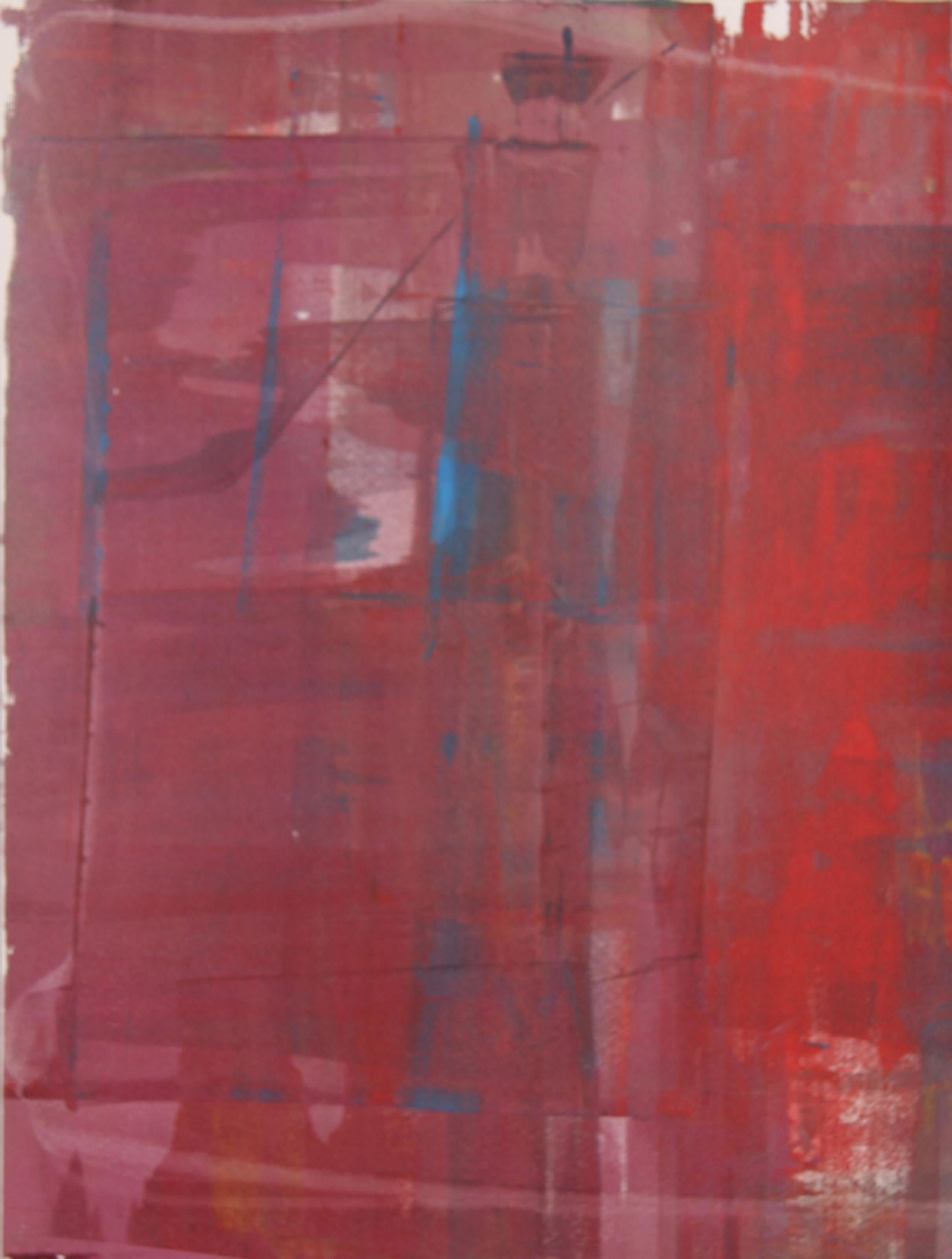 Liu Jian, Chinese (1961 - ) - XV, Year:  1999, Medium:  Monoprint, signed and dated in pencil, Size:  25  x 19 in. (63.5  x 48.26 cm), Description:  An Abstract Expressionist monoprint on paper by Chinese-Canadian artist Liu Jian. This colorful