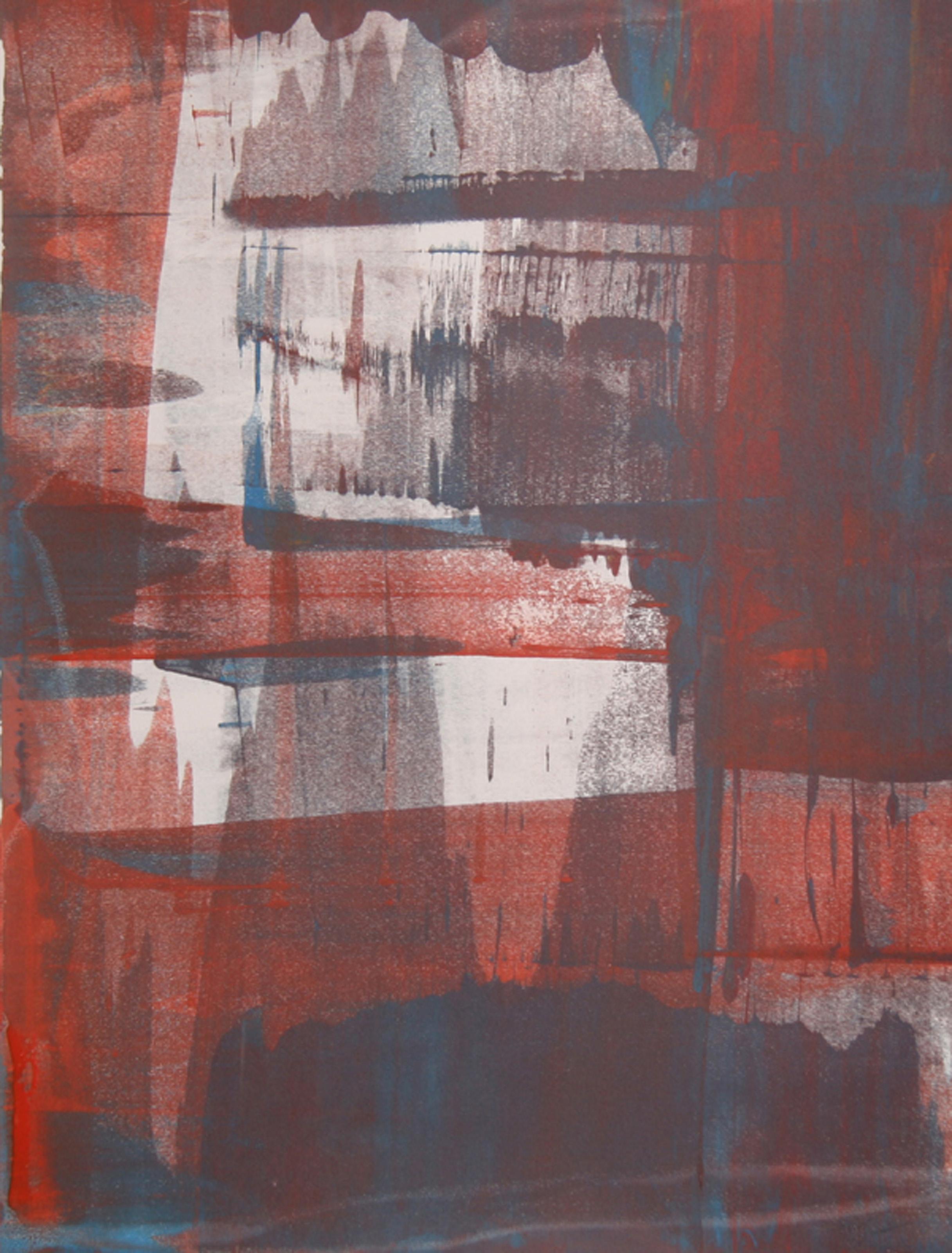 XX, Abstract Expressionist Monoprint by Liu Jian