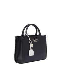 Borsa Liu Jo con manico superiore in ecopelle martellata — Nera