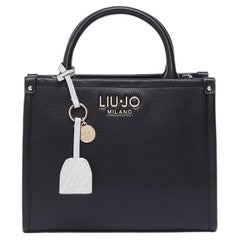 Borsa Liu Jo con manico superiore in ecopelle martellata — Nera
