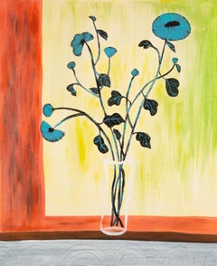Liu Shuang Still Life Original Oil Painting "Blue Flower"