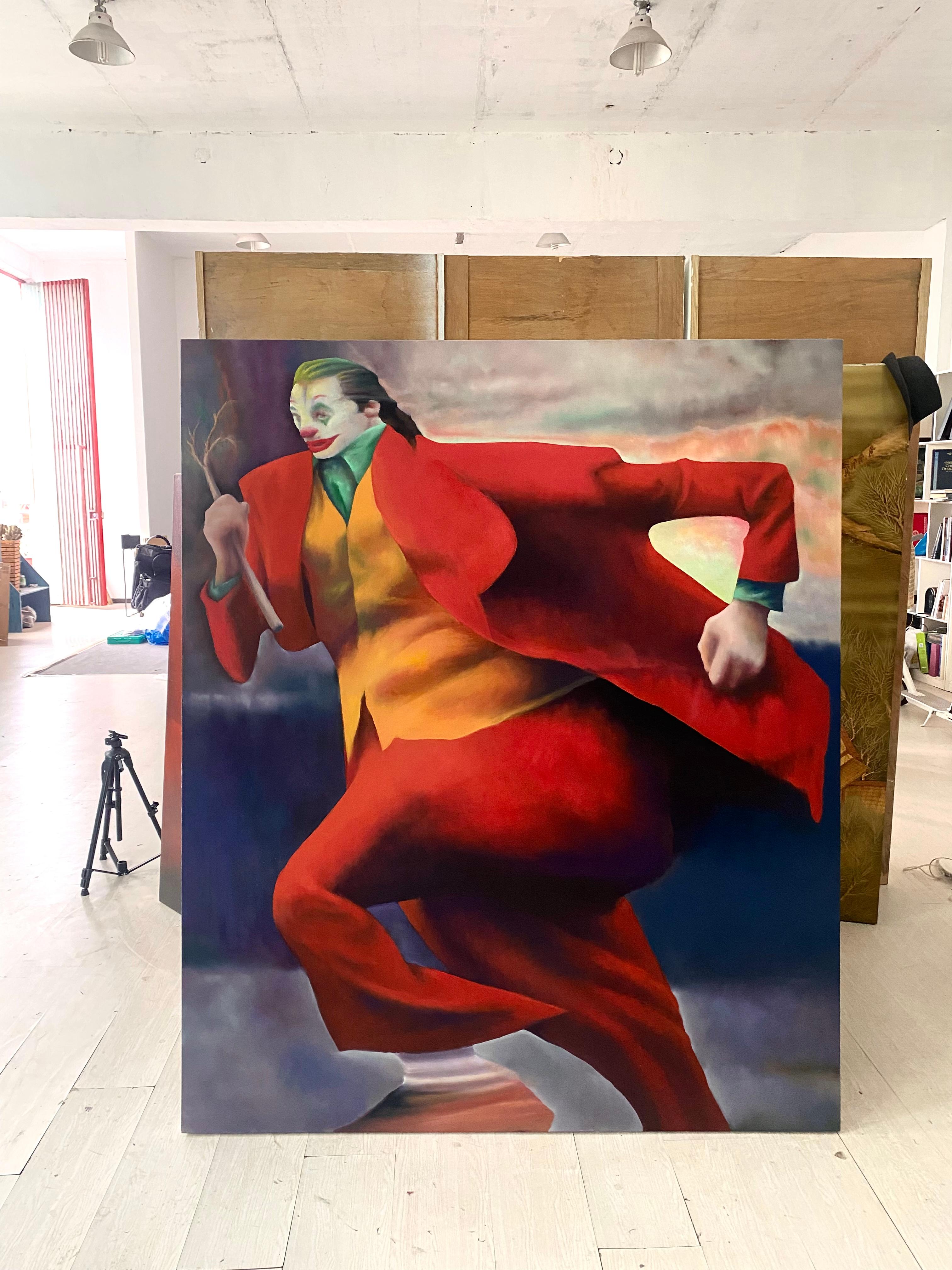 Contemporary Chinese Art by Liu Xiaodong - Running Clown For Sale 1