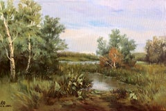 Arte contemporáneo chino de Liu Ziyu - Paisaje a orillas del río