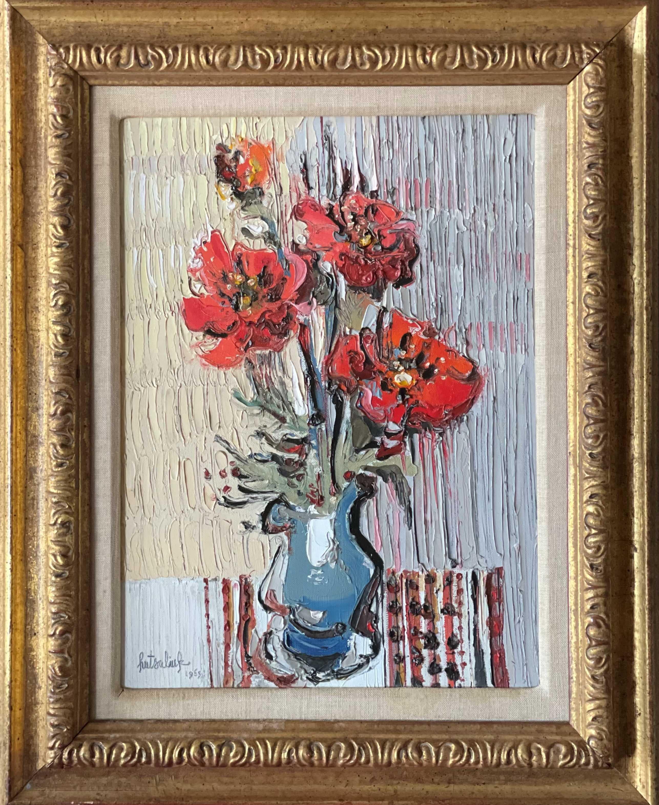 Liuboslav Hutsaliuk Still-Life Painting - Poppies in a vase