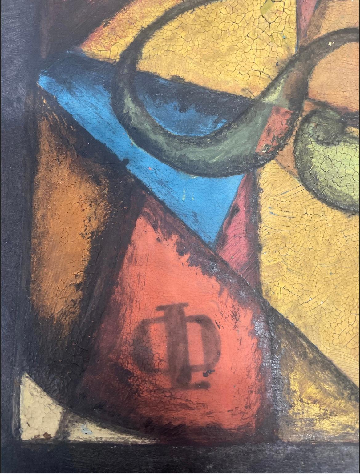 Dies ist ein Original von Liubov Sergeevna Popova auf Karton. Die Unterschrift im Monogramm stammt von einem renommierten Kunstgutachter. Maße 11x7 und ungerahmt. Mit Schriften auf der Rückseite