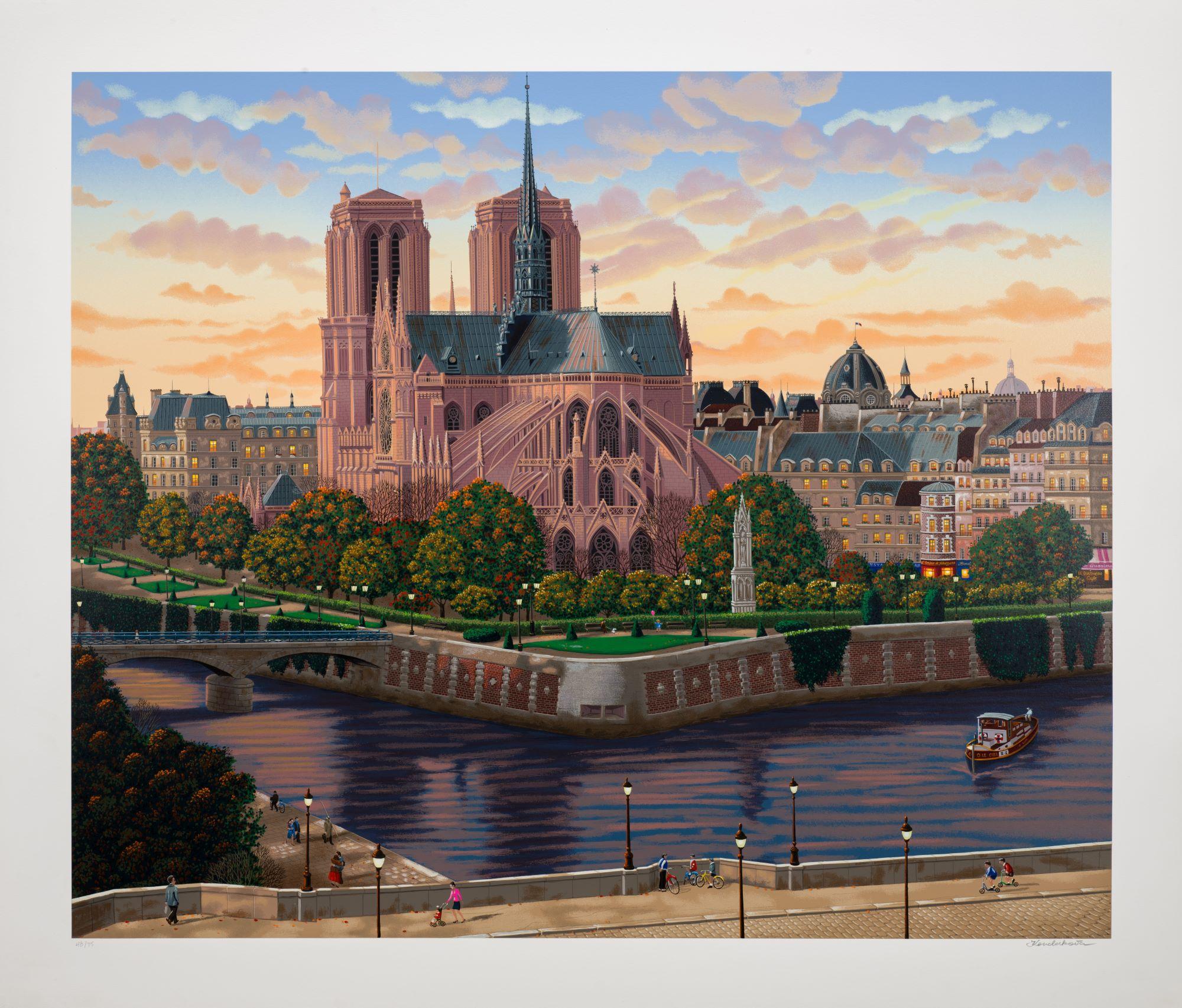 Liudmila Kondakova Figurative Print - Île de la Cité