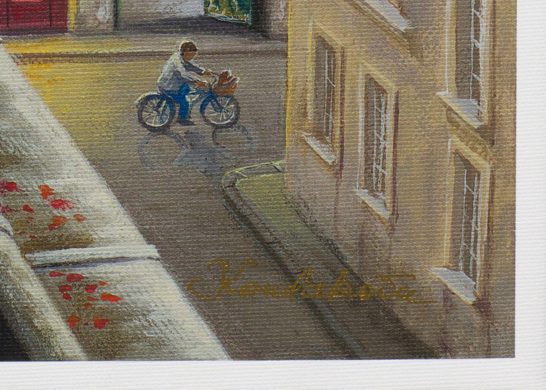 Patio parisino es una impresión digital de pigmento de archivo sobre lienzo,  Lienzo de 18 x 13,5