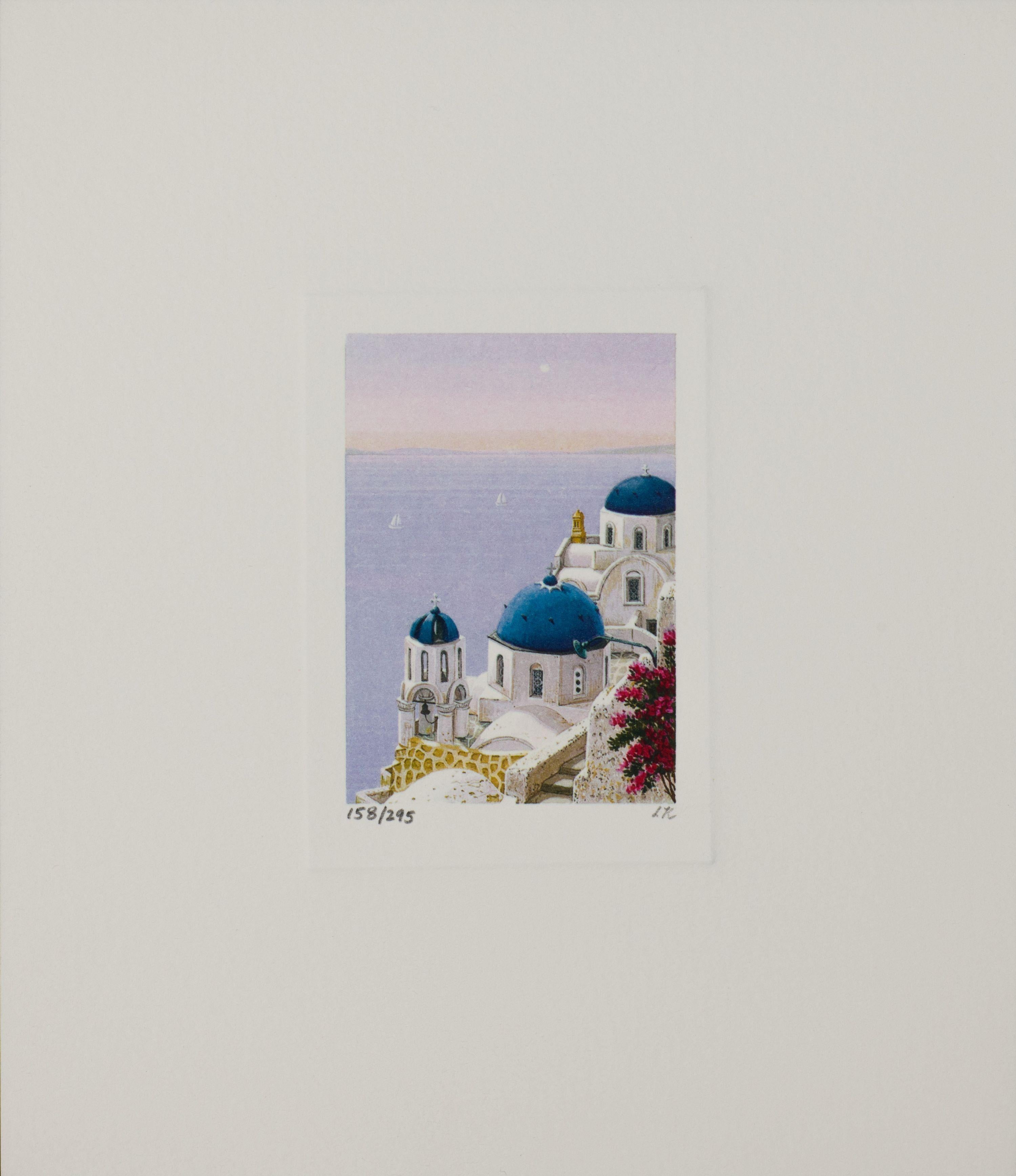 Liudmila Kondakova Landscape Print - Santorini Dawn
